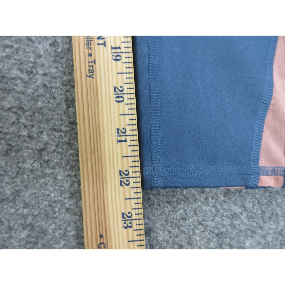 Alo Yoga Capri Pants Womens M Blue Colorblock High Rise Leggings Athletic Gym